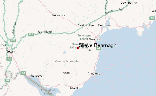 Slieve Bearnagh Location Map
