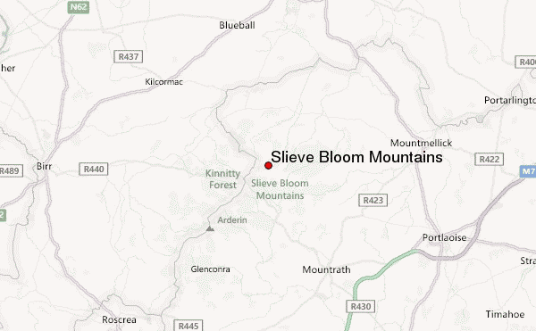 Slieve Bloom Mountains Location Map