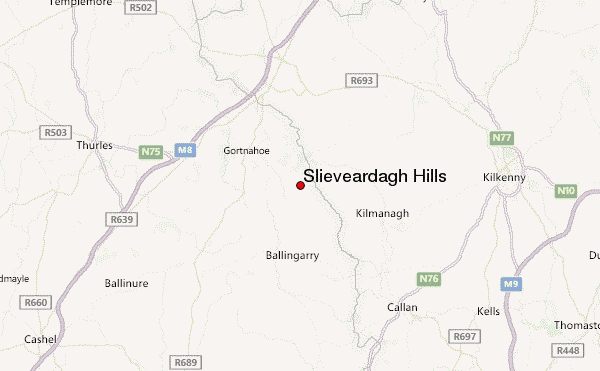 Slieveardagh Hills Location Map
