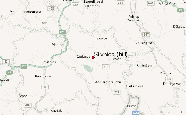 Slivnica (hill) Location Map