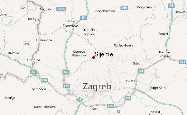 Sljeme Location Map