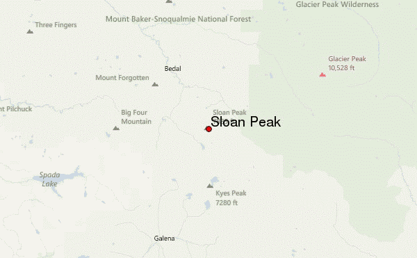 Sloan Peak Location Map
