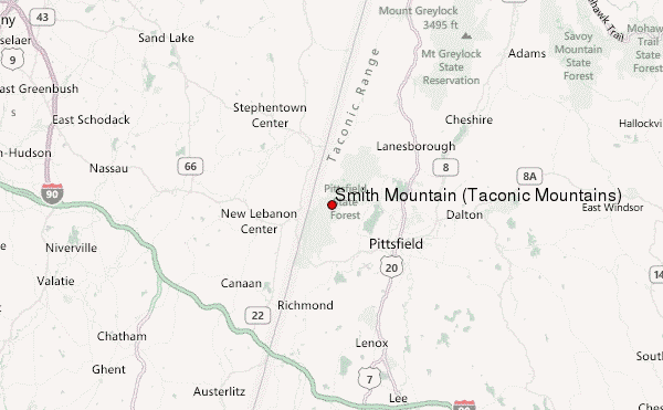 Smith Mountain (Taconic Mountains) Location Map