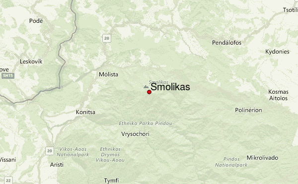 Smolikas Location Map