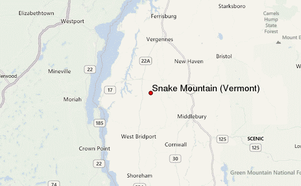 Snake Mountain (Vermont) Location Map