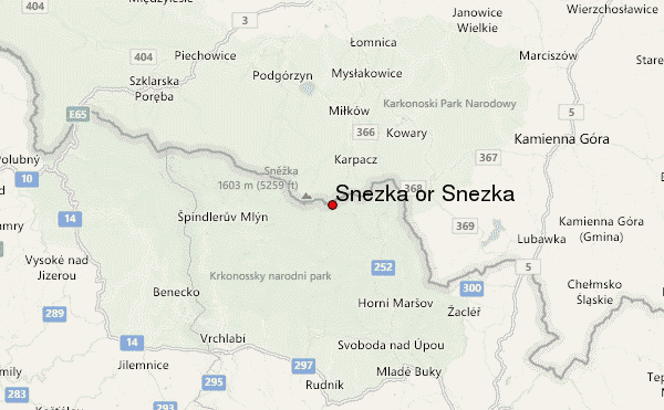 Snezka or Sněžka Location Map