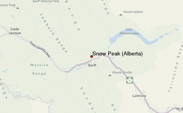 Snow Peak (Alberta) Location Map