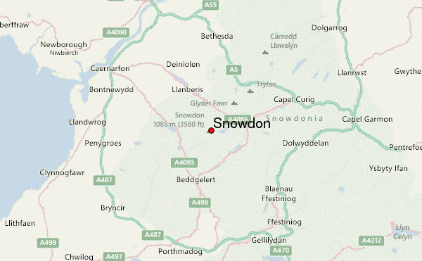 Snowdon Location Map