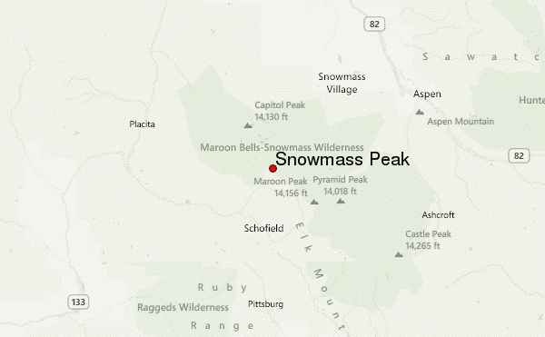 Snowmass Peak Location Map