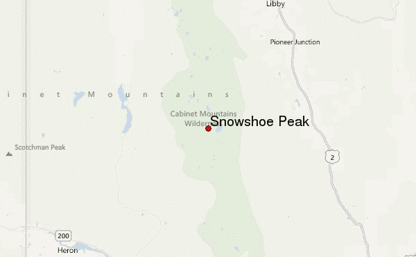 Snowshoe Peak Location Map