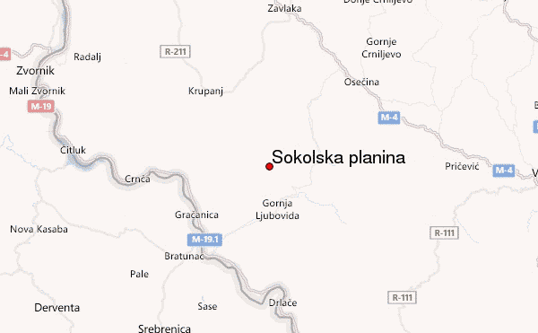 Sokolska planina Location Map