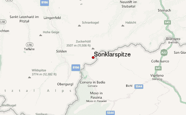 Sonklarspitze Location Map
