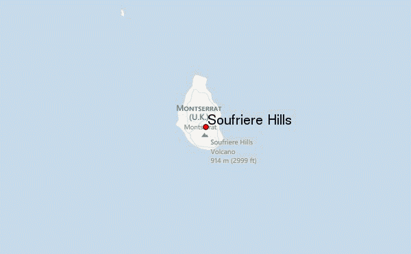 Soufrière Hills Location Map