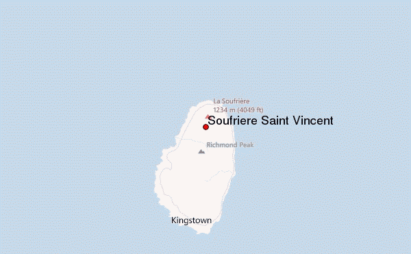Soufriere Saint Vincent Location Map