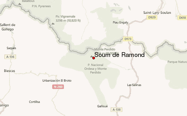 Soum de Ramond Location Map