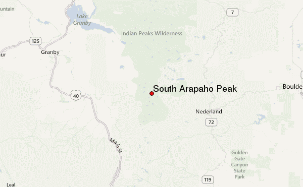 South Arapaho Peak Location Map