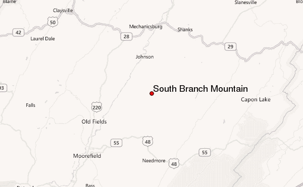 South Branch Mountain Location Map