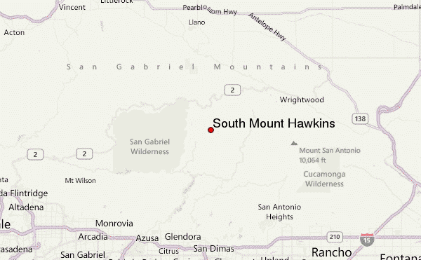 South Mount Hawkins Location Map