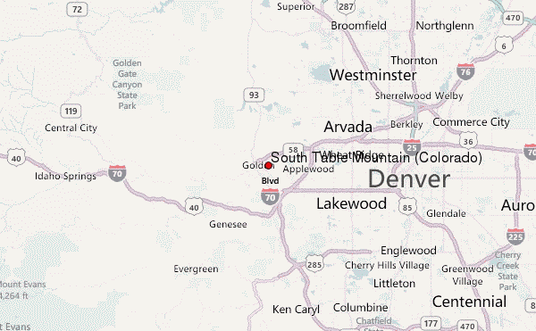 South Table Mountain (Colorado) Location Map