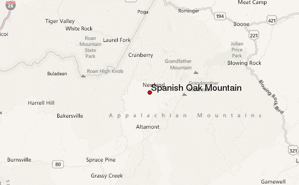 Spanish Oak Mountain Location Map