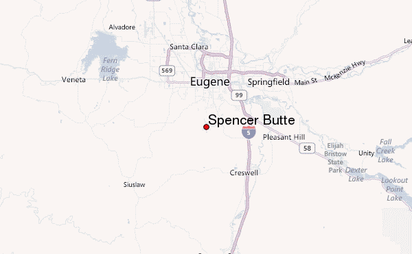 Spencer Butte Location Map