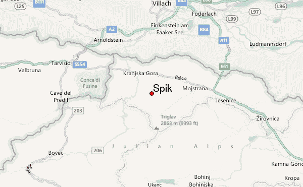 Špik Location Map
