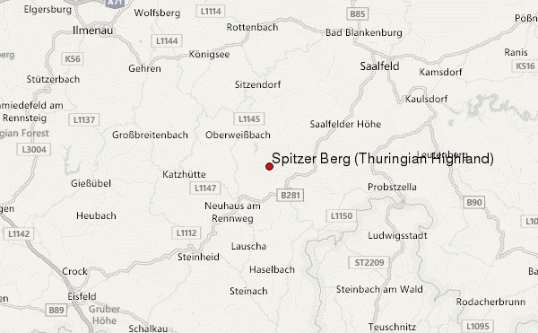 Spitzer Berg (Thuringian Highland) Location Map