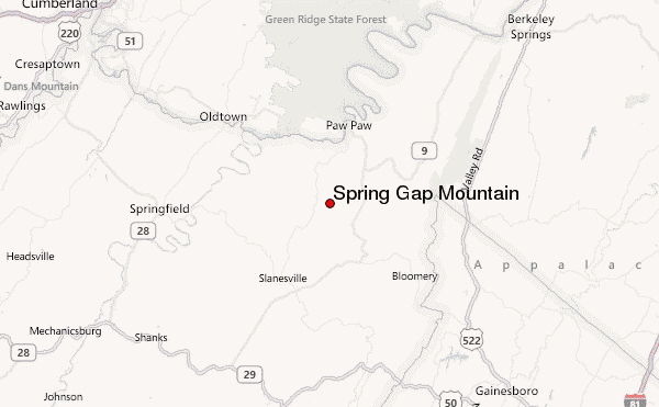 Spring Gap Mountain Location Map