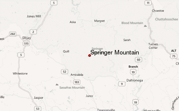 Springer Mountain Location Map