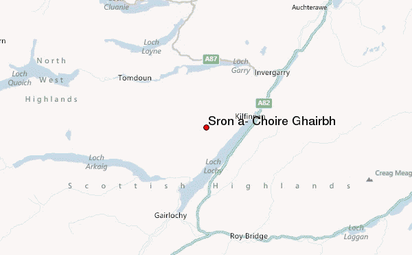 Sròn a' Choire Ghairbh Location Map