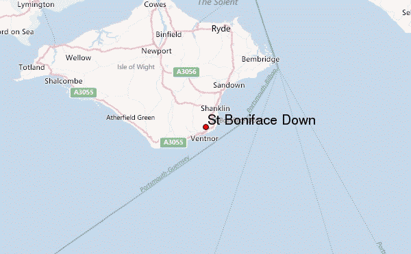 St Boniface Down (Isle of Wight) Location Map