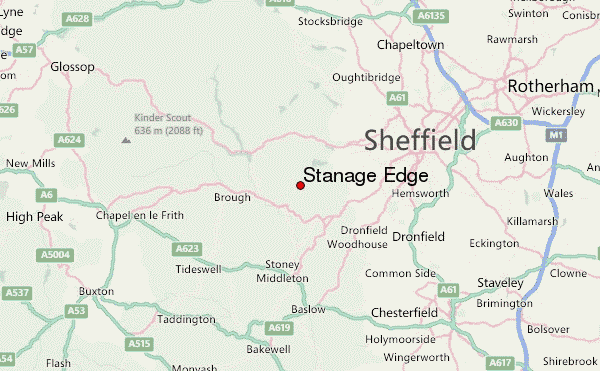Stanage Edge Location Map