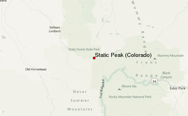 Static Peak (Colorado) Location Map