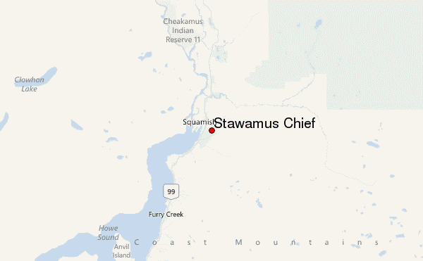 Stawamus Chief Location Map