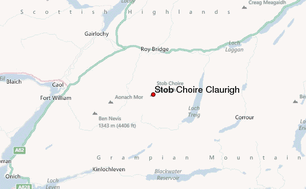 Stob Choire Claurigh Location Map