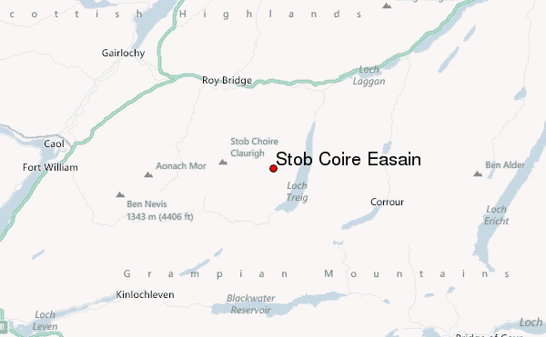 Stob Coire Easain Location Map