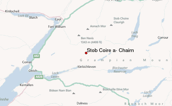 Stob Coire a' Chàirn Location Map