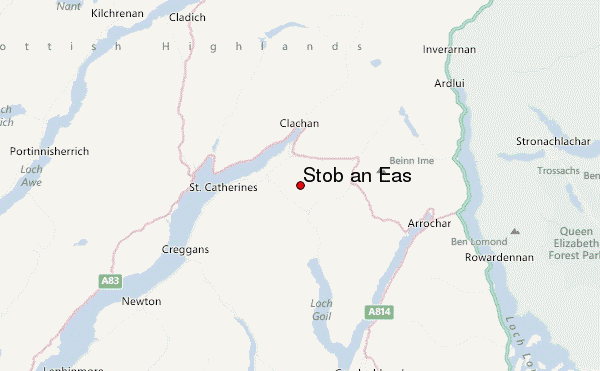 Stob an Eas Location Map