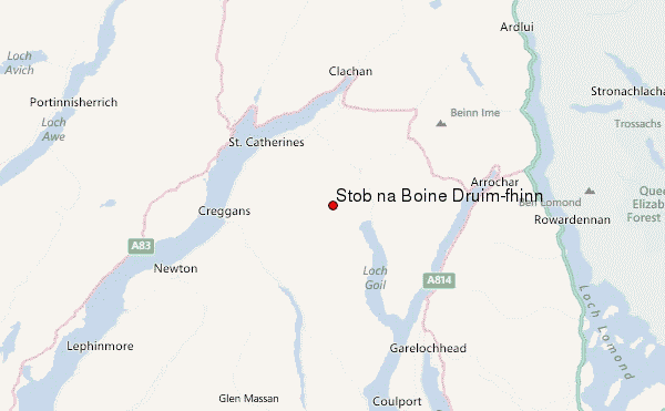 Stob na Boine Druim-fhinn Location Map
