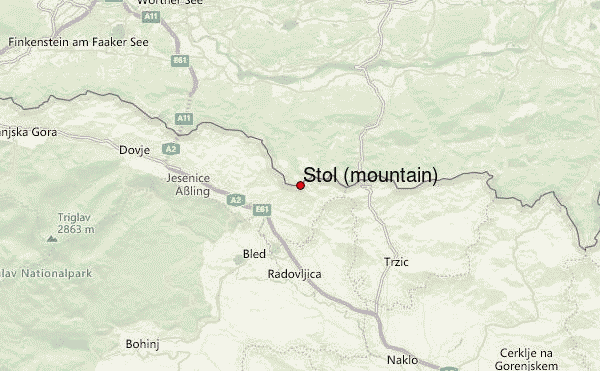 Stol (mountain) Location Map