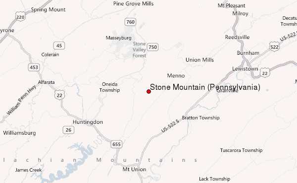 Stone Mountain (Pennsylvania) Location Map