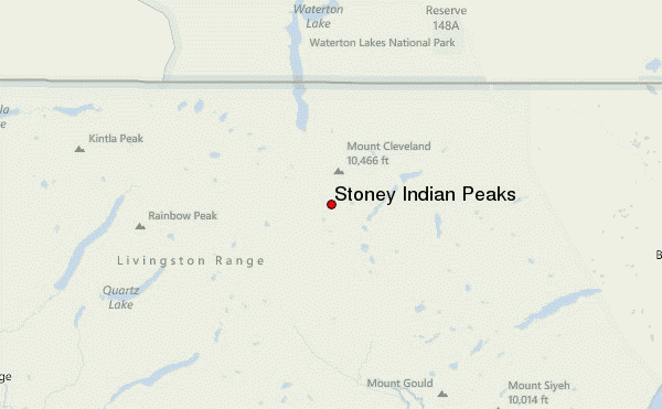 Stoney Indian Peaks Location Map