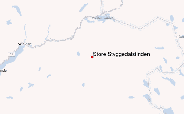 Store Styggedalstinden Location Map