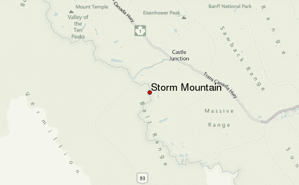 Storm Mountain Location Map