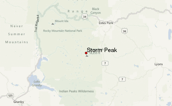 Storm Peak Location Map