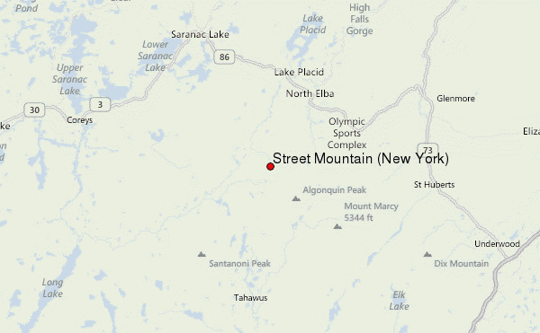 Street Mountain (New York) Location Map