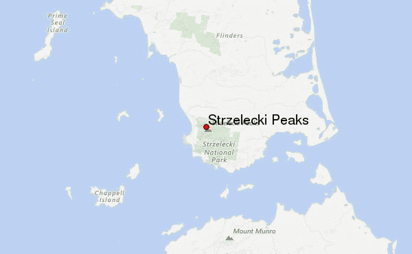 Strzelecki Peaks Location Map