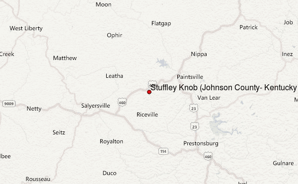 Stuffley Knob (Johnson County, Kentucky) Location Map