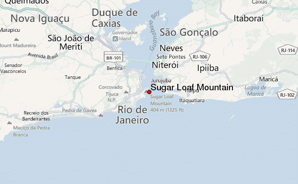 Sugar Loaf Mountain Location Map