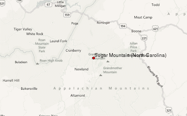 Sugar Mountain (North Carolina) Location Map